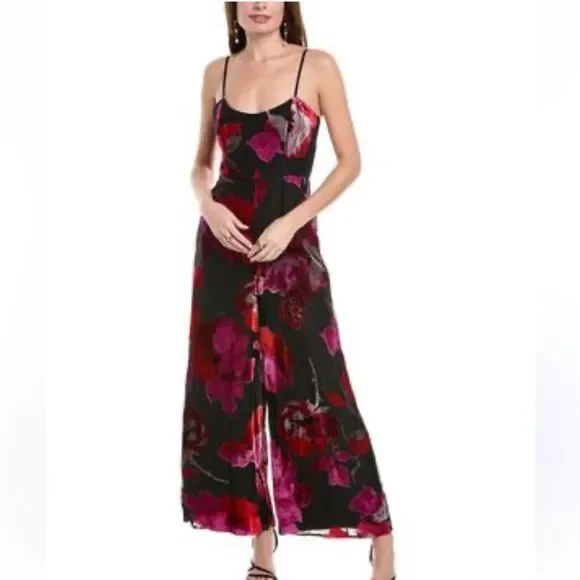 NWT Hutch Nalini Jumpsuit Floral Velvet Size 14